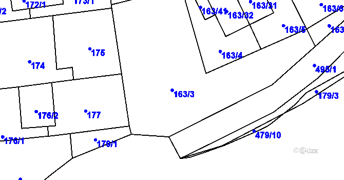 Parcela st. 163/3 v KÚ Štěrboholy, Katastrální mapa