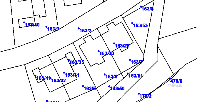 Parcela st. 163/30 v KÚ Štěrboholy, Katastrální mapa