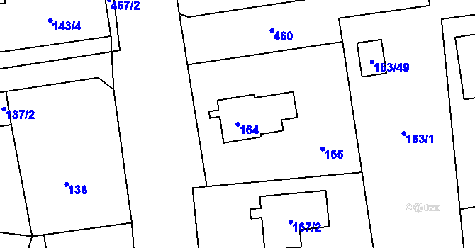 Parcela st. 164 v KÚ Štěrboholy, Katastrální mapa
