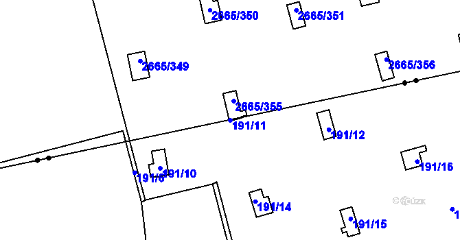 Parcela st. 191/11 v KÚ Štěrboholy, Katastrální mapa