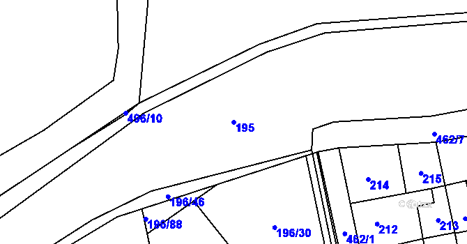 Parcela st. 195 v KÚ Štěrboholy, Katastrální mapa