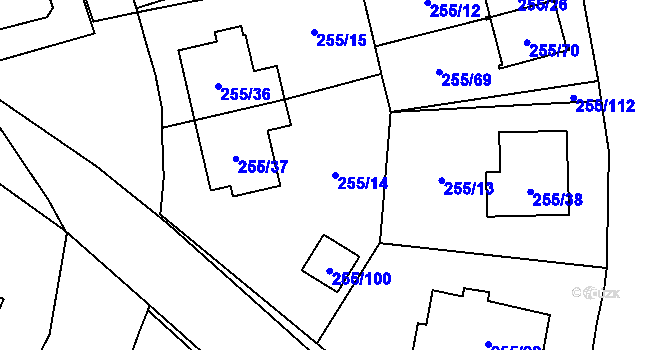 Parcela st. 255/14 v KÚ Štěrboholy, Katastrální mapa