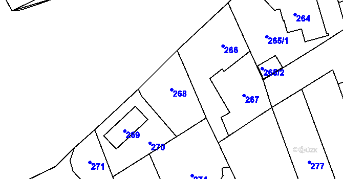 Parcela st. 268 v KÚ Štěrboholy, Katastrální mapa