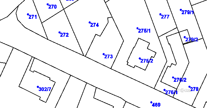 Parcela st. 273 v KÚ Štěrboholy, Katastrální mapa