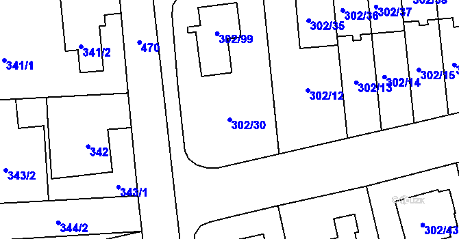 Parcela st. 302/30 v KÚ Štěrboholy, Katastrální mapa
