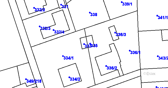 Parcela st. 333 v KÚ Štěrboholy, Katastrální mapa