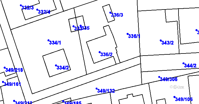 Parcela st. 336/2 v KÚ Štěrboholy, Katastrální mapa