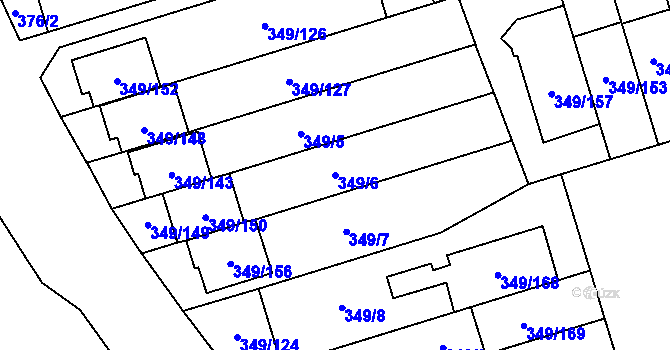 Parcela st. 349/6 v KÚ Štěrboholy, Katastrální mapa