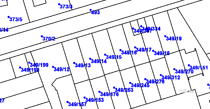 Parcela st. 349/15 v KÚ Štěrboholy, Katastrální mapa