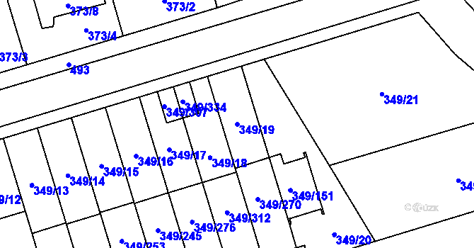 Parcela st. 349/19 v KÚ Štěrboholy, Katastrální mapa