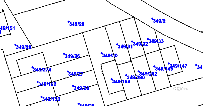 Parcela st. 349/30 v KÚ Štěrboholy, Katastrální mapa