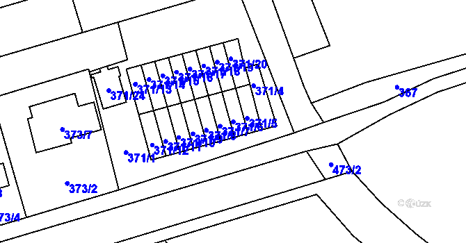 Parcela st. 371/6 v KÚ Štěrboholy, Katastrální mapa