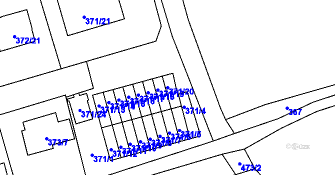 Parcela st. 371/20 v KÚ Štěrboholy, Katastrální mapa
