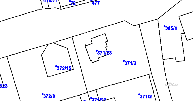 Parcela st. 371/23 v KÚ Štěrboholy, Katastrální mapa