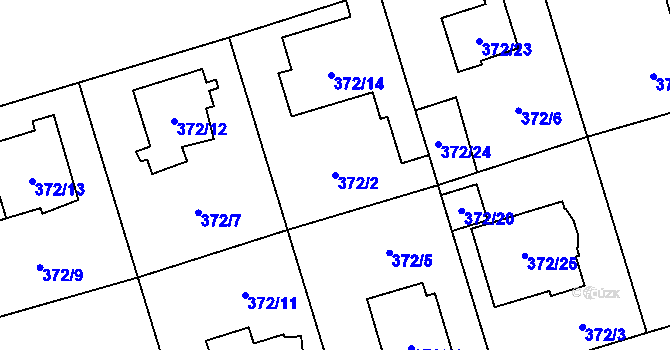 Parcela st. 372/2 v KÚ Štěrboholy, Katastrální mapa