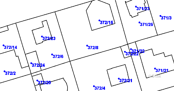Parcela st. 372/8 v KÚ Štěrboholy, Katastrální mapa