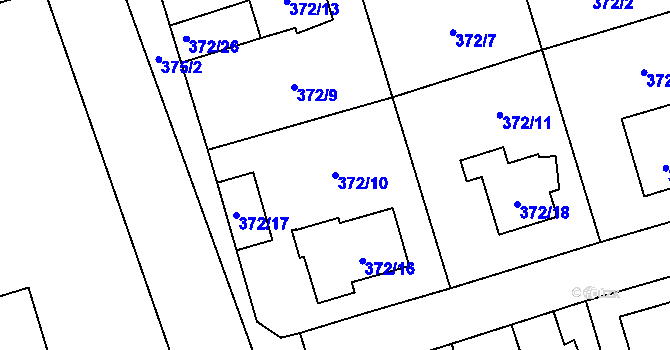 Parcela st. 372/10 v KÚ Štěrboholy, Katastrální mapa