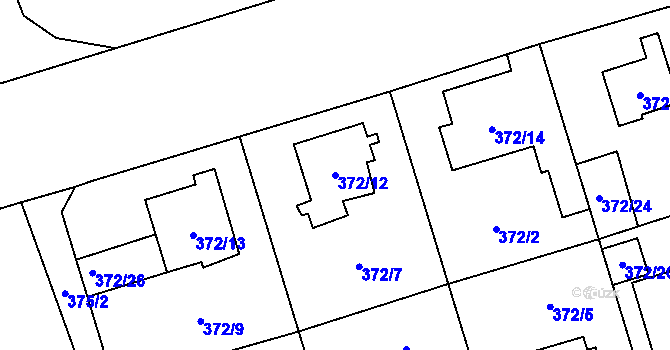 Parcela st. 372/12 v KÚ Štěrboholy, Katastrální mapa