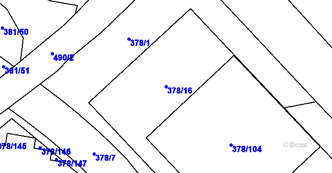 Parcela st. 378/16 v KÚ Štěrboholy, Katastrální mapa