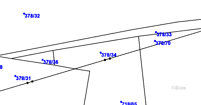 Parcela st. 378/34 v KÚ Štěrboholy, Katastrální mapa