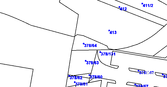 Parcela st. 378/64 v KÚ Štěrboholy, Katastrální mapa