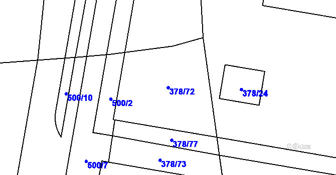 Parcela st. 378/72 v KÚ Štěrboholy, Katastrální mapa