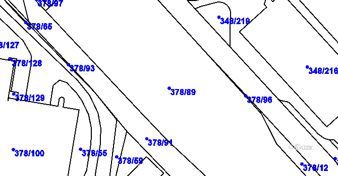 Parcela st. 378/89 v KÚ Štěrboholy, Katastrální mapa