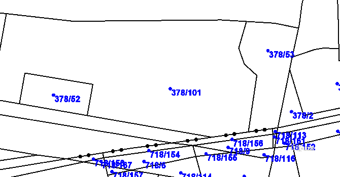 Parcela st. 378/101 v KÚ Štěrboholy, Katastrální mapa