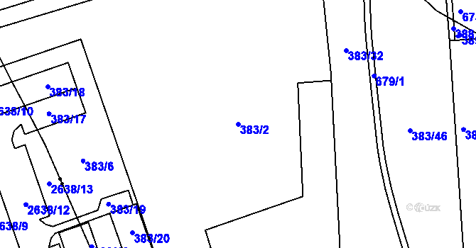 Parcela st. 383/2 v KÚ Štěrboholy, Katastrální mapa