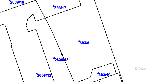 Parcela st. 383/6 v KÚ Štěrboholy, Katastrální mapa