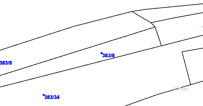 Parcela st. 383/8 v KÚ Štěrboholy, Katastrální mapa