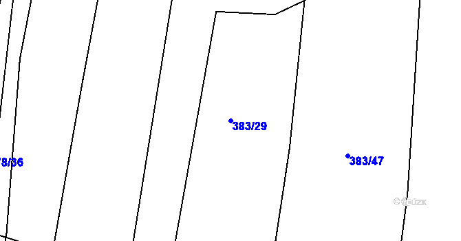 Parcela st. 383/29 v KÚ Štěrboholy, Katastrální mapa