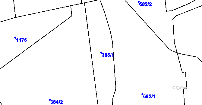 Parcela st. 385/1 v KÚ Štěrboholy, Katastrální mapa