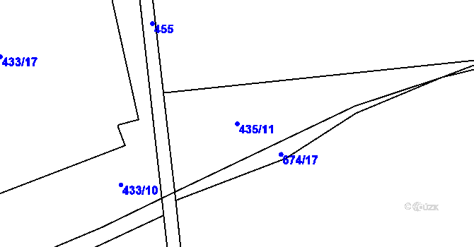Parcela st. 435/11 v KÚ Štěrboholy, Katastrální mapa