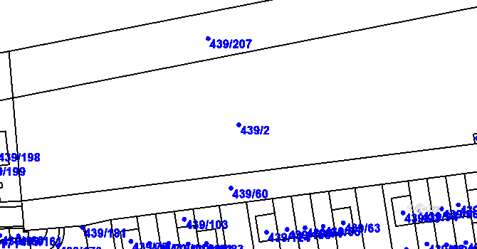 Parcela st. 439/2 v KÚ Štěrboholy, Katastrální mapa