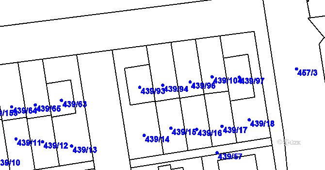 Parcela st. 439/94 v KÚ Štěrboholy, Katastrální mapa