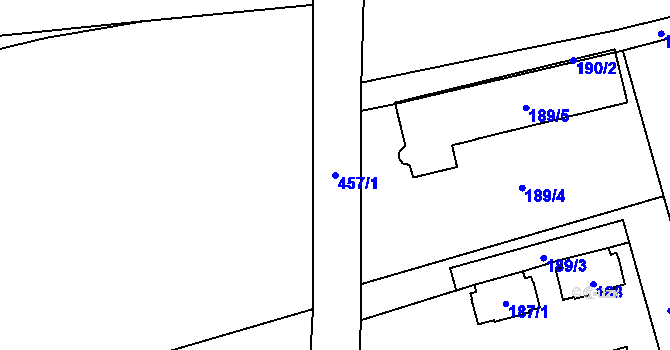 Parcela st. 457/1 v KÚ Štěrboholy, Katastrální mapa