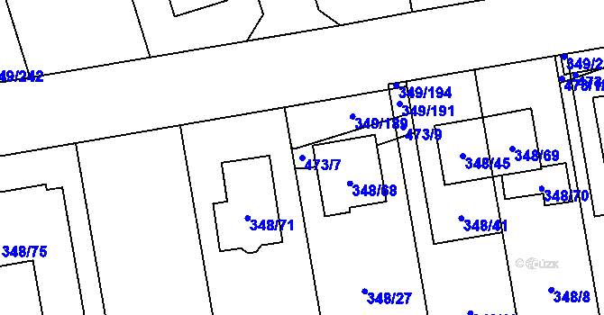 Parcela st. 473/7 v KÚ Štěrboholy, Katastrální mapa
