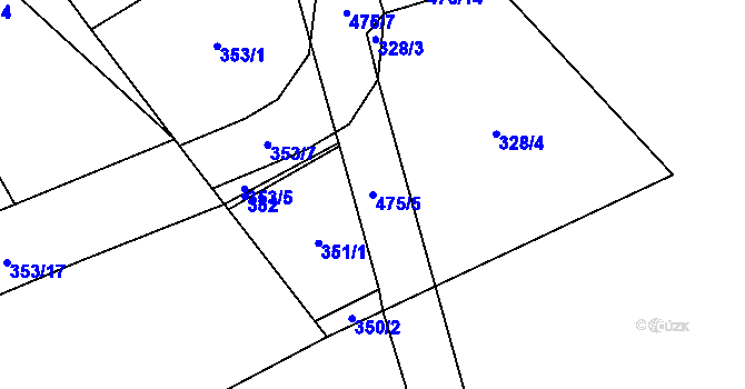 Parcela st. 475/5 v KÚ Štěrboholy, Katastrální mapa