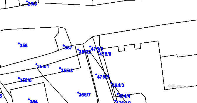Parcela st. 476/6 v KÚ Štěrboholy, Katastrální mapa