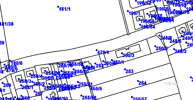 Parcela st. 479/1 v KÚ Štěrboholy, Katastrální mapa