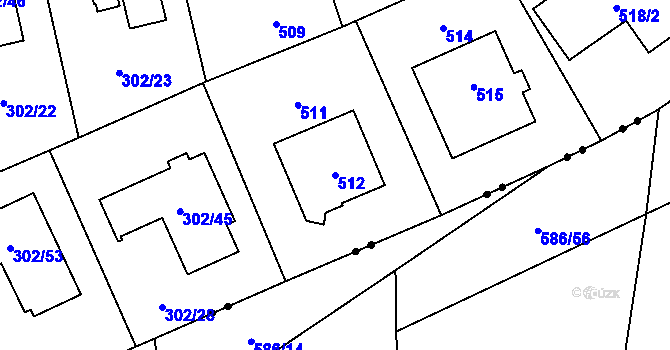Parcela st. 512 v KÚ Štěrboholy, Katastrální mapa