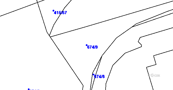 Parcela st. 674/9 v KÚ Štěrboholy, Katastrální mapa