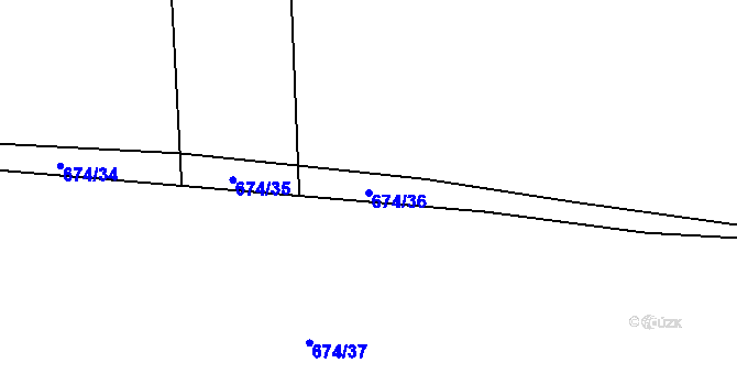 Parcela st. 674/36 v KÚ Štěrboholy, Katastrální mapa