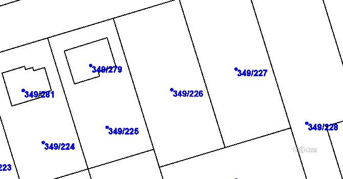 Parcela st. 349/226 v KÚ Štěrboholy, Katastrální mapa