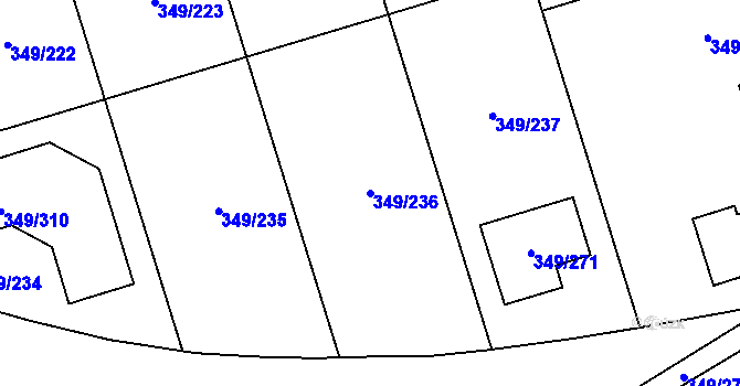 Parcela st. 349/236 v KÚ Štěrboholy, Katastrální mapa