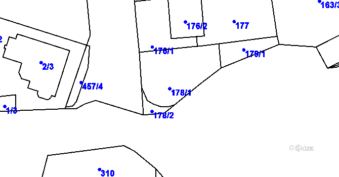 Parcela st. 178/1 v KÚ Štěrboholy, Katastrální mapa