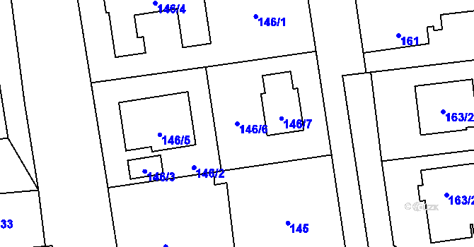 Parcela st. 146/6 v KÚ Štěrboholy, Katastrální mapa