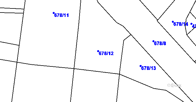 Parcela st. 678/12 v KÚ Štěrboholy, Katastrální mapa