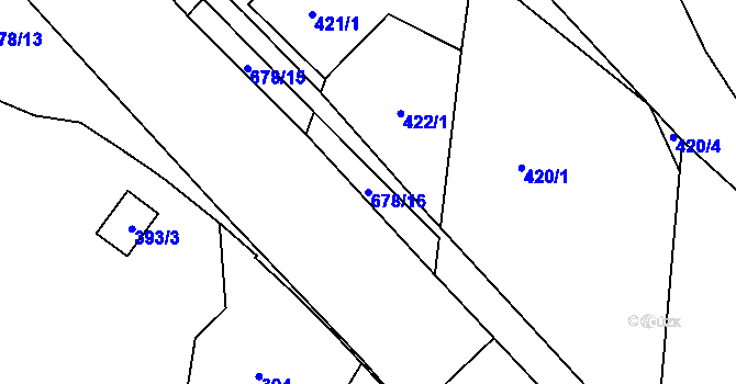 Parcela st. 678/16 v KÚ Štěrboholy, Katastrální mapa